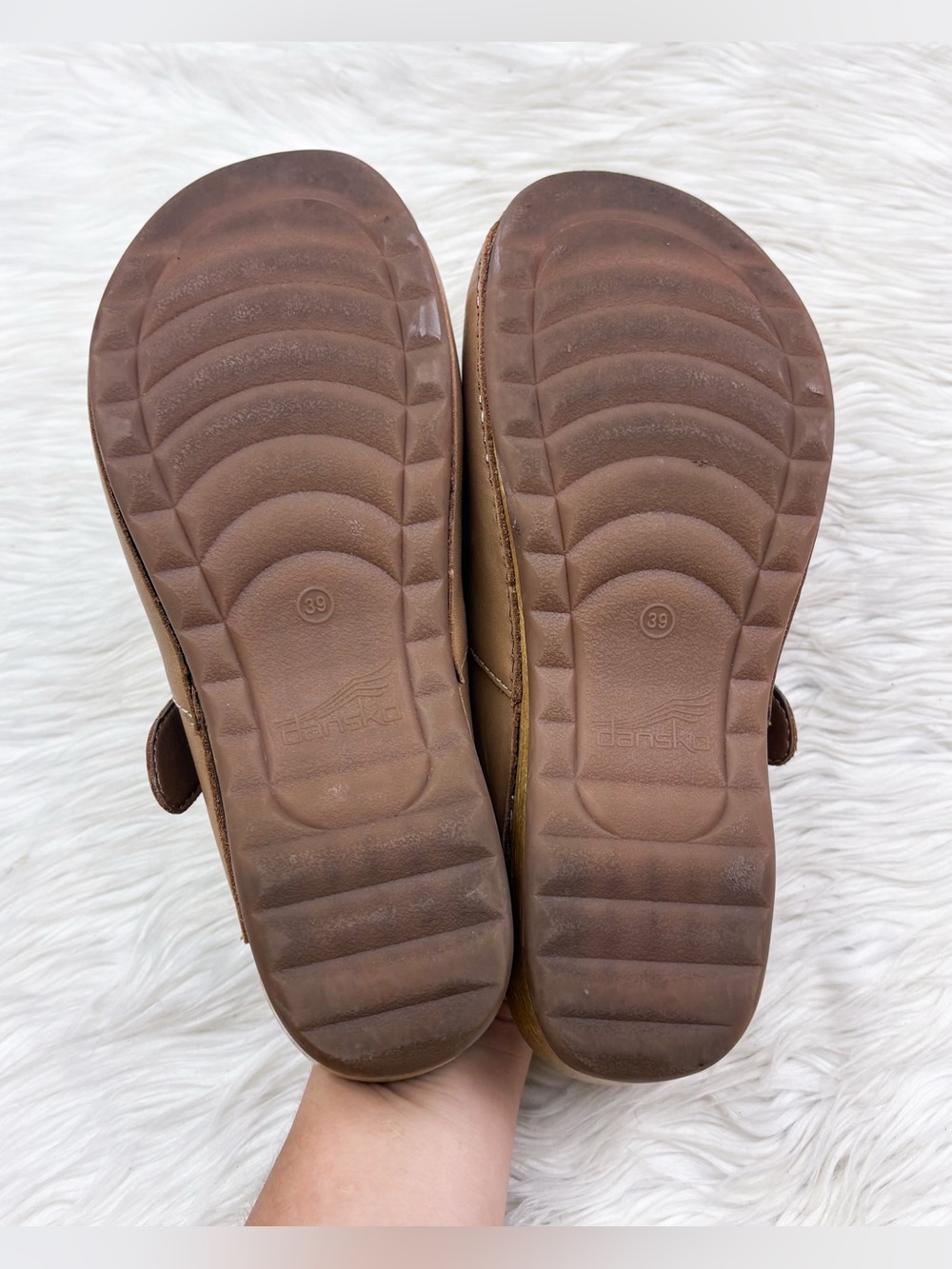 Dansko Martina Mule Mary Jane Slide Clog Beige Leather Orthopedic Arch Support 9 - Picture 8 of 11